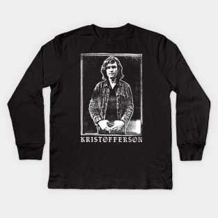 Kris Kristofferson \/\/ Original Retro Style Faded Design Kids Long Sleeve T-Shirt